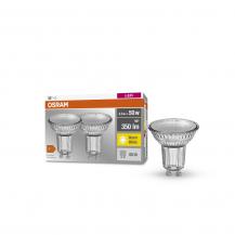 2x OSRAM GU10 LED BASE PAR16 Strahler 4,3W=50W 36°-Abstrahlwinkel warmweißes Licht GLAS